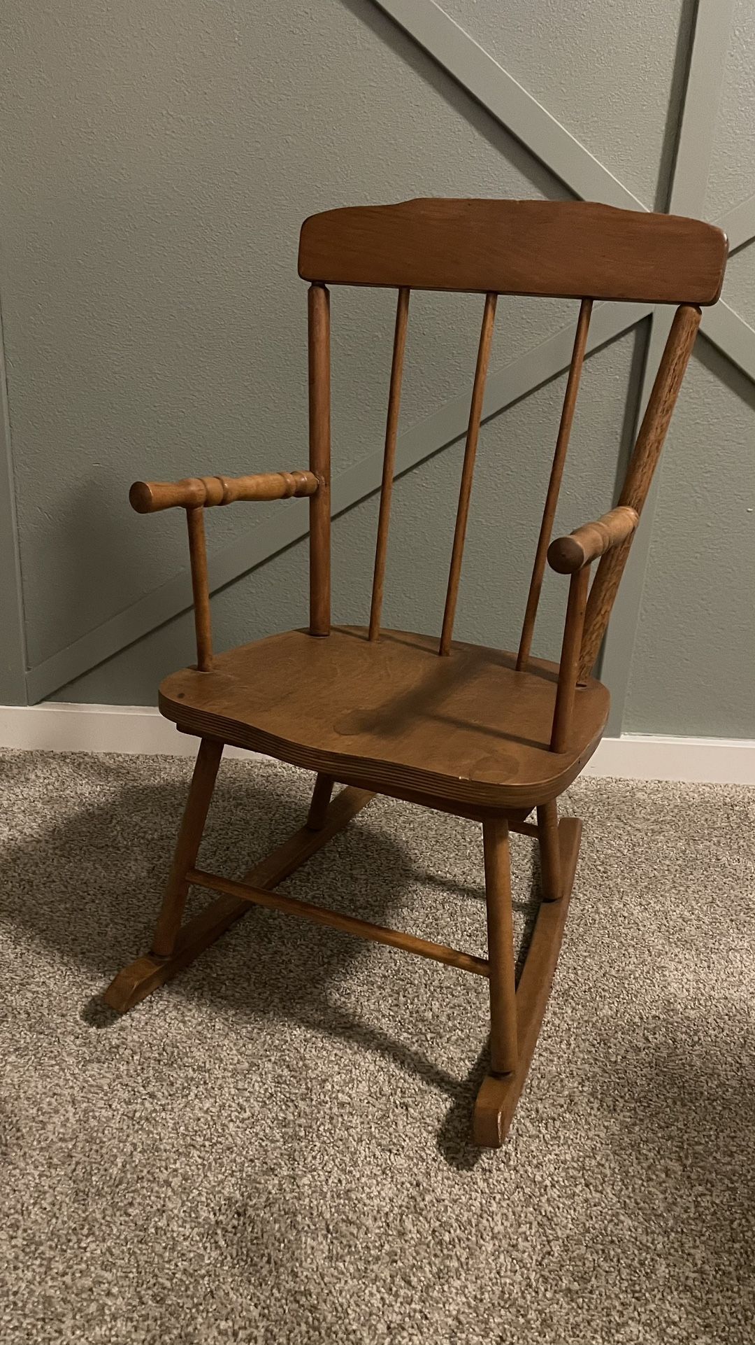 Vintage Child’s Wooden Rocking Chair 