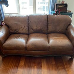 FREE DELIVERY 🚚 AND INSTALLATION - Genuine Leather Brown SoFa (Look our profile for more)