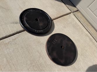 York 25 lb Cast Iron Weight Plates (Pair)
