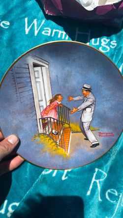 Norman Rockwell Museum We Missed You Daddy Plate American Family Series II 1980