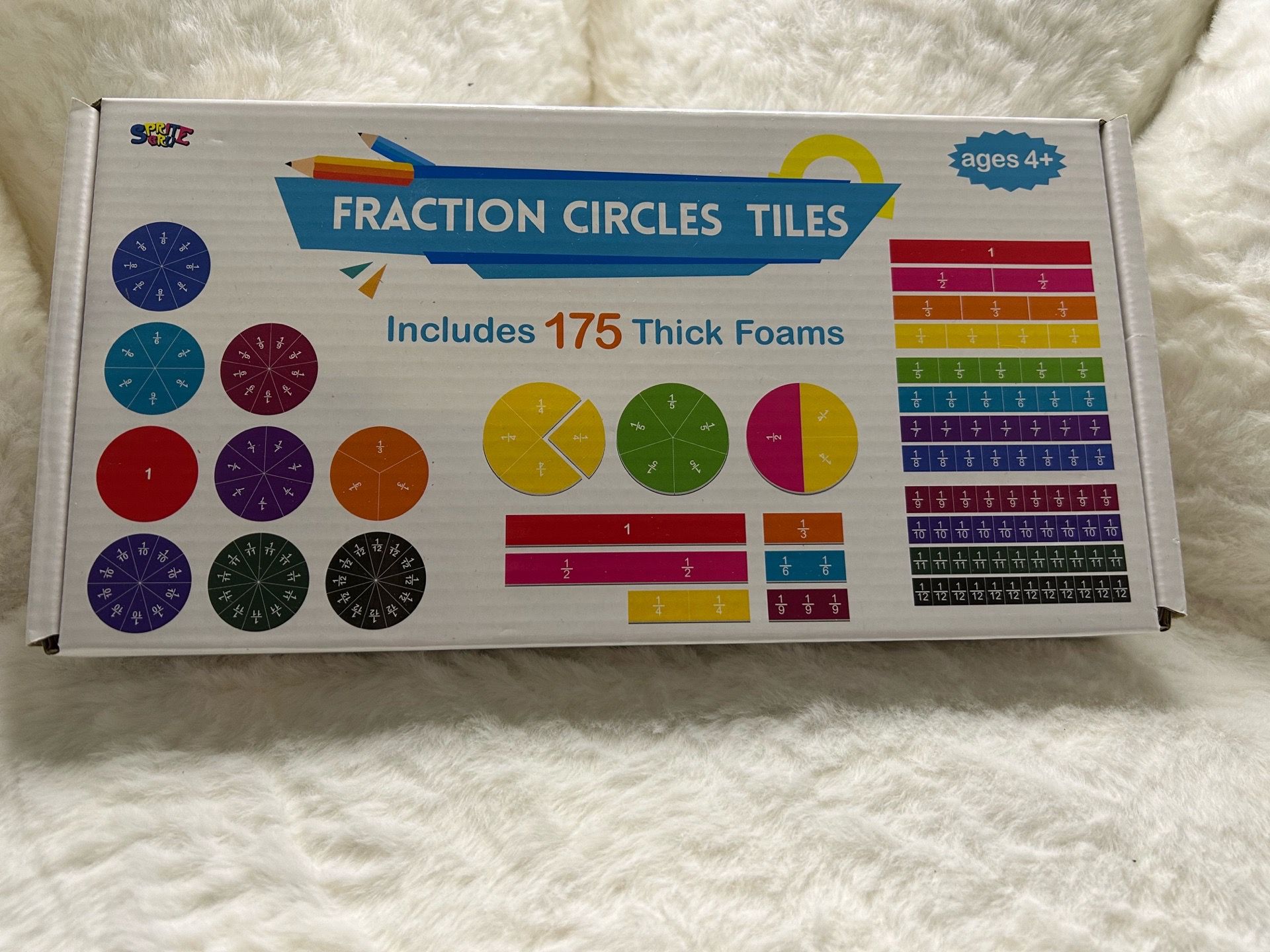 Fraction Circles Tiles Learning Set – 175 Foam Pieces | Math Manipulatives for Kids