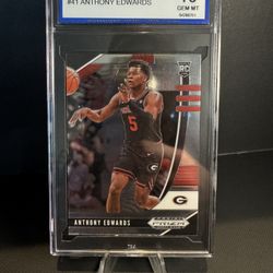 Anthony Edwards Panini Prizm Draft Picks #41 ISA GEM MT 10