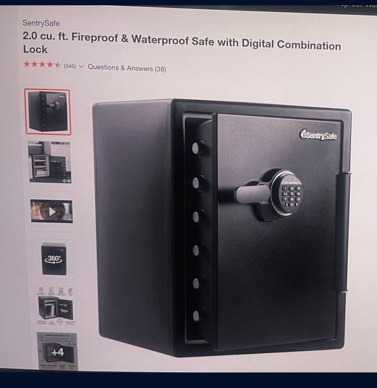 NEW SentrySafe 2.0 Cu. Ft. Fireproof & Waterproof SAFE W/ Digital Combination Lock & Manual !!!! RARE Office Work Room House Document Jewelry Safe