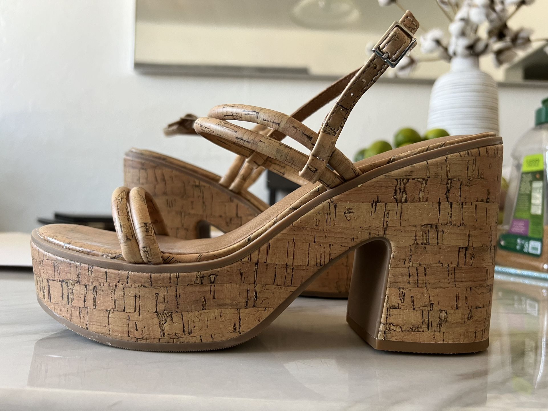 Platform Cork Wedge Sandals