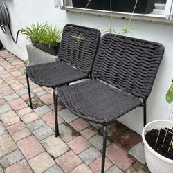 Ikea TEGELÖN Indoor Outdoor Woven Dining Chair Set of 2