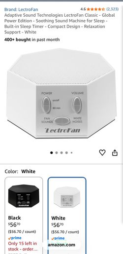 Adaptive Sound Technologies LectroFan Classic - Global Power Edition - Soothing Sound Machine for Sleep - Built-in Sleep Timer - Compact Design - Rela
