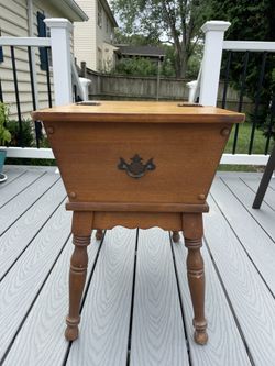Vintage Maple End Table With Storage
