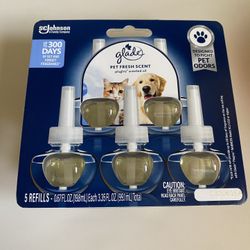 Glade PlugIns Refills Air Freshener, Pet Fresh Scent, Essential Oils for Home and Bathroom, 0.67 Fl Oz, 5 Count