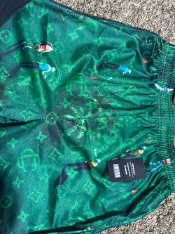 CORRUPTED CREATIVE Green Monogram Mesh Shorts