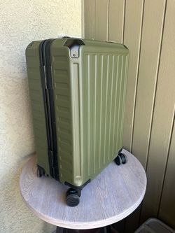 LUGGEX 21 Inch Zipperless Carry On Luggage, Olive Green