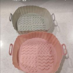 2 Pk Air Fryer Silicone Liners, Reusable  Air Fryer Liners, 7.5 Inch Silicone Basket Inserts for 3QT-5QT Air-Fryer, Silicone Pot Basket Air Fryer O