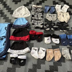 Baby Socks & Hats; Included A New Blanket