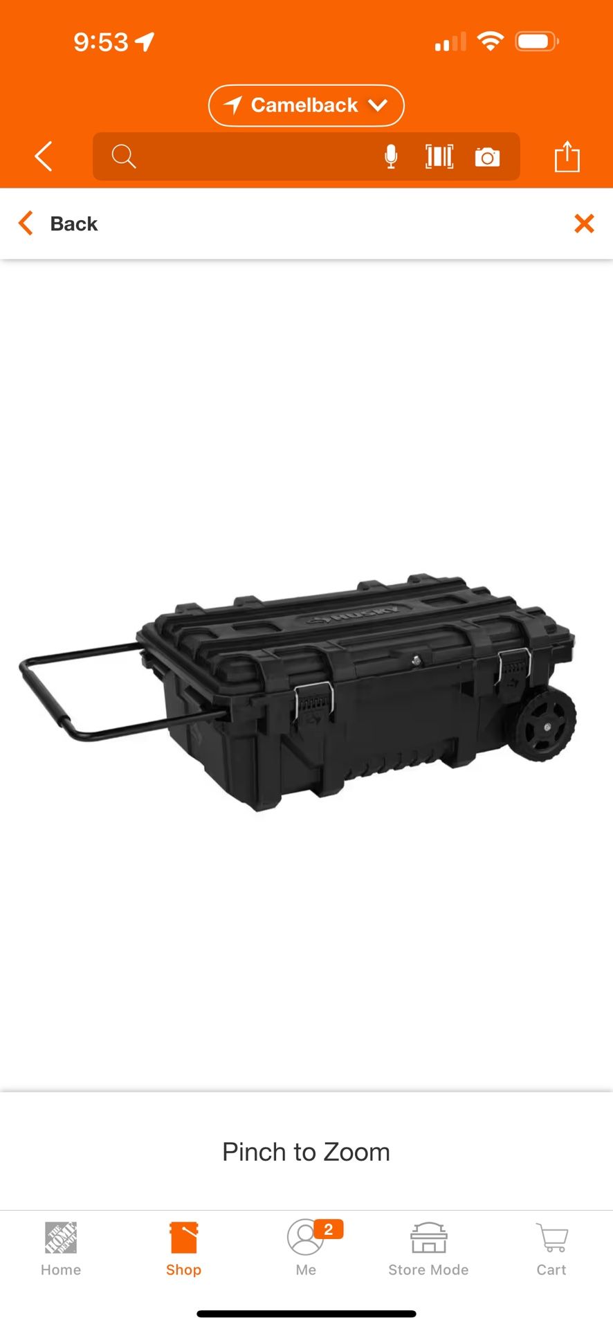 Husky 23 in. Black Heavy Duty Medium Rolling Toolbox with Keyed Lock