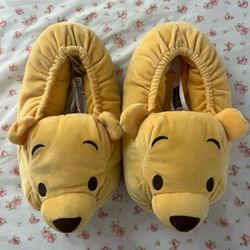 Yellow Winnie the Pooh slippers #Disney #slippers #disneyland #pooh #cute