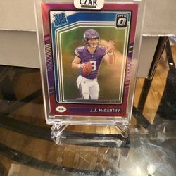 2024 Panini Donruss - Rated Rookie J.J. McCarthy  Optic Preview Pink Prizm (RC)