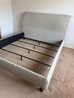 Upholstered King platform bed KING