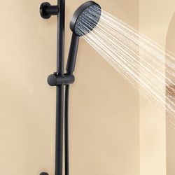 5144: New KES Adjustable Shower Head Holder with Slide Bar Combo, Handheld Shower Head with Hose 5-Function Handheld Shower Kit with Handheld Set Matt