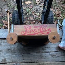 Vintage Wooden Pepsi Bottle Case Wagon