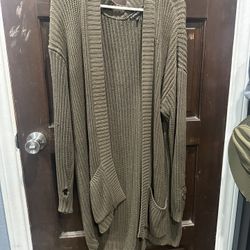Green Oversized Cardigan 