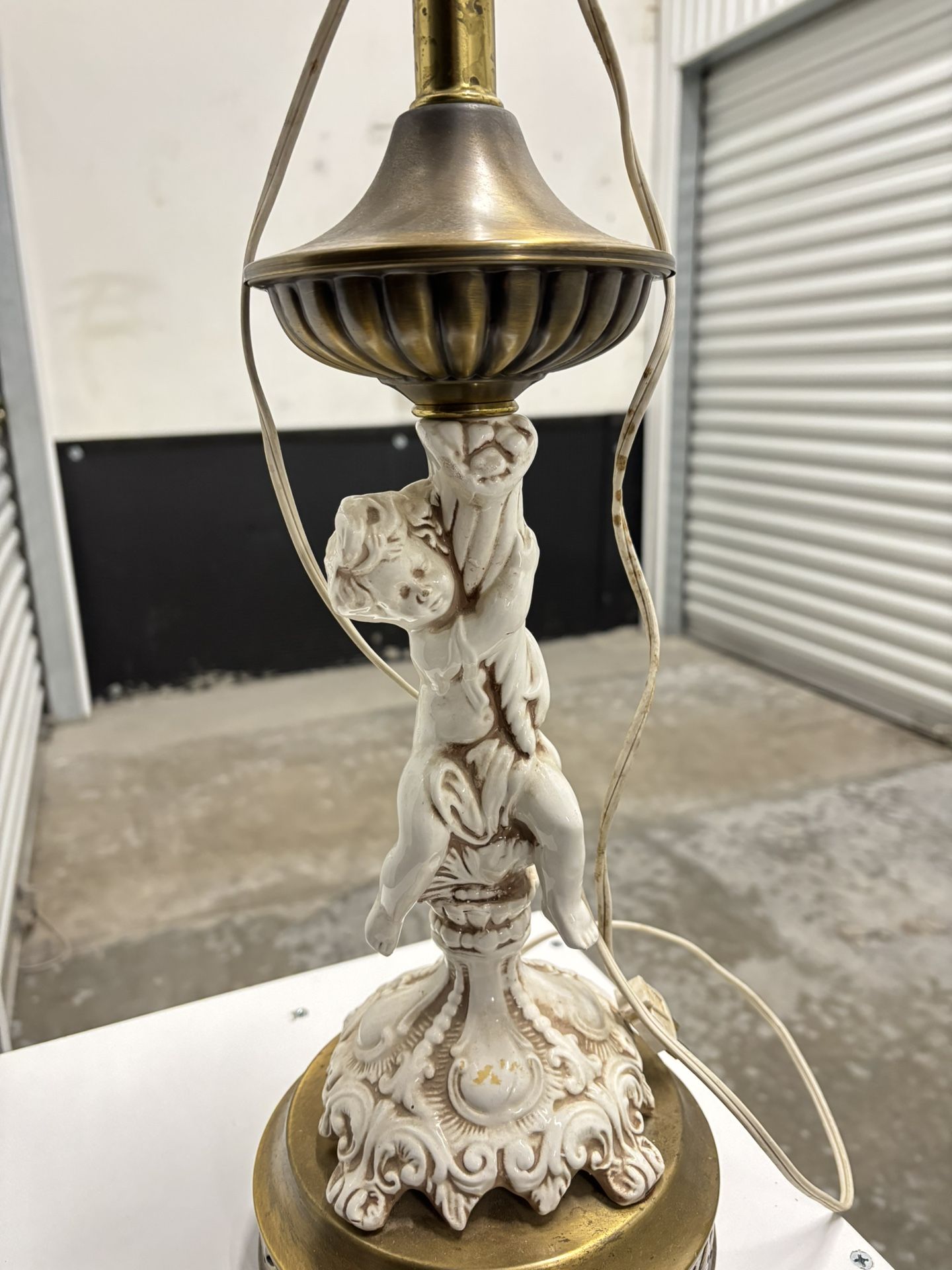 Antique Cherub Angel Lamp