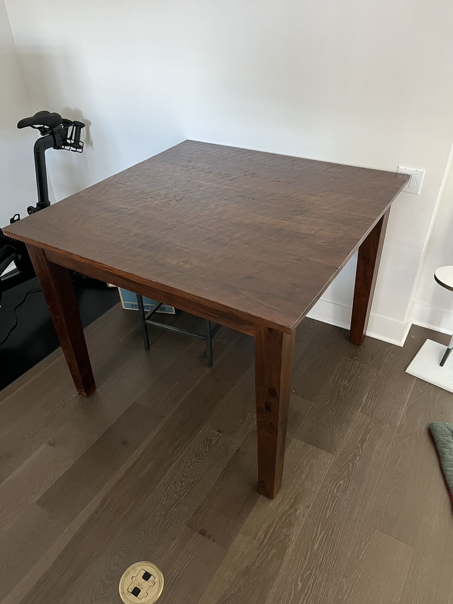 Wooden Table - Solid Wood Square High Top Table