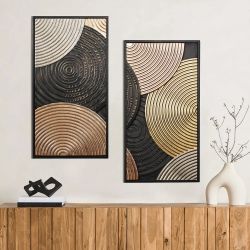 Earth tone abstract metal wall art, set of 2 ,A1925
