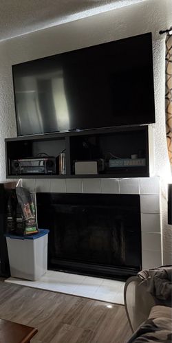Gray floating shelf