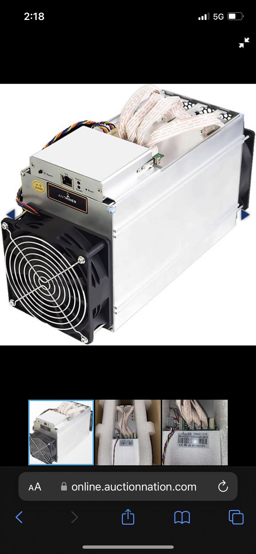 Bitmain Antminer D3 Bitcoin Miner (new)
