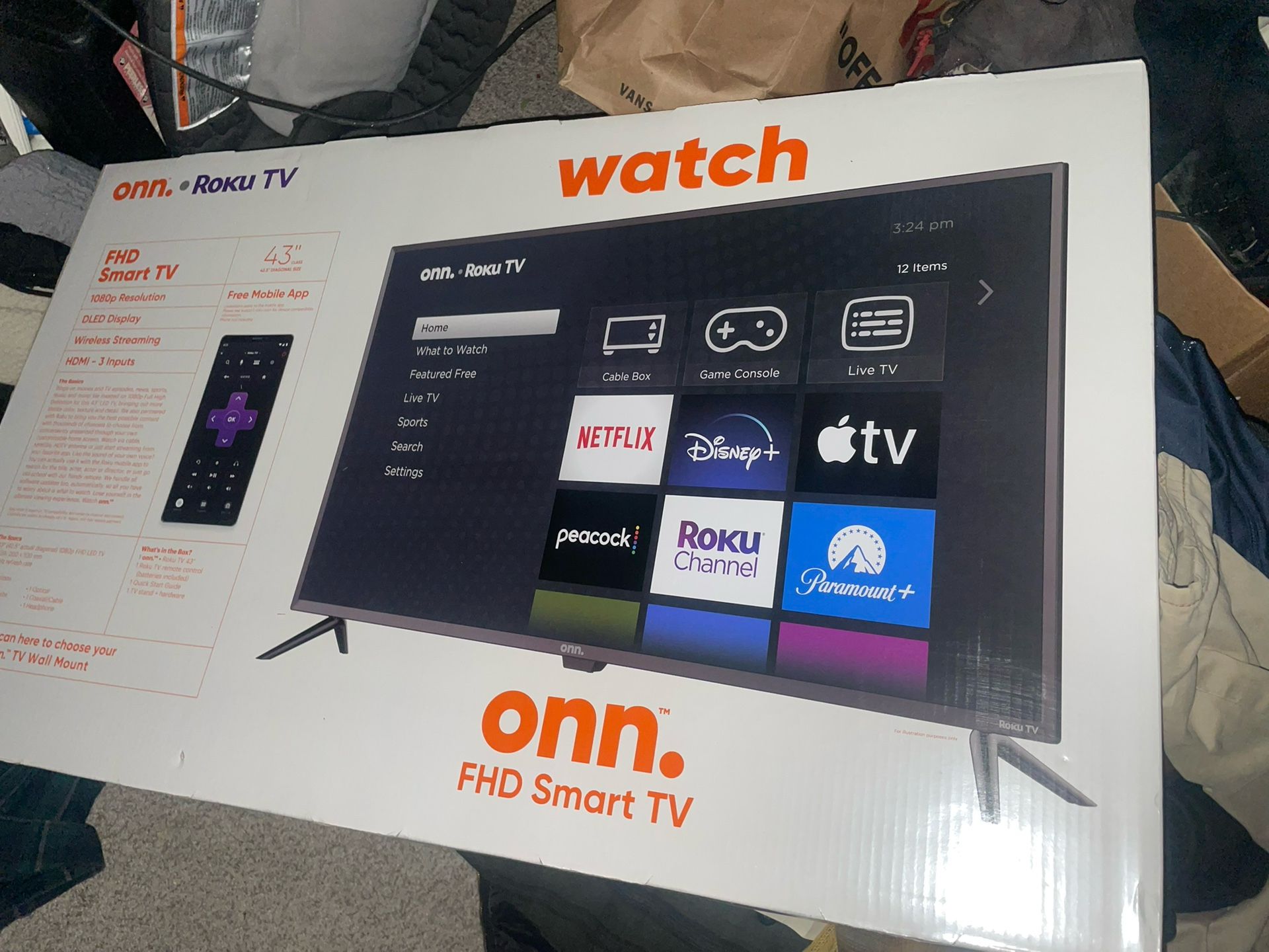 43” Onn. FHD Smart TV With Roku
