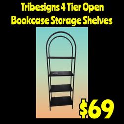 New Tribesigns 4 Tier Open Bookcase Storage Shelves : Njft