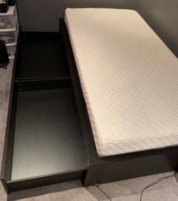 Twin Storage Bed & Mattress with Headboard