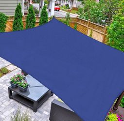 Sun Shade Sail Rectangle 8'x12' UV Block Canopy for Patio, Backyard, Outdoor Activities in Blue