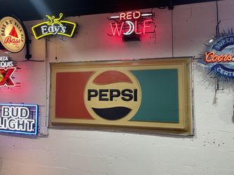 Antique Pepsi Sign 6ft by 3ft Super Large Great piece 40+ Years oldi Man Cave