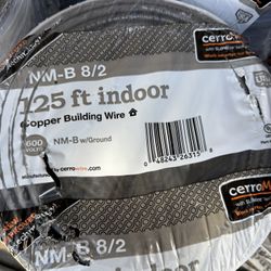 8/2  romex wire 125ft copper cable new in original packaging
