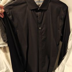 Large Twillory Black Dress Shirt Performance Fabric 
