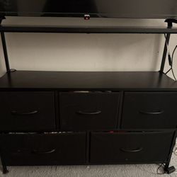 5-Drawer Fabric Dresser TV Stand