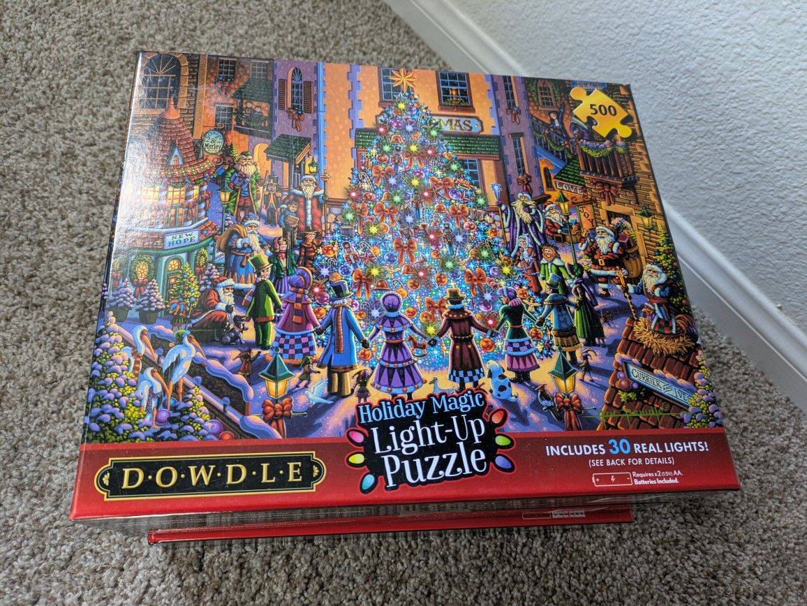Dowdle Holiday Magic Light Up Puzzle 500 Piece Jigsaw Puzzle