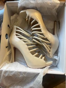 Cream High Heel Sandals