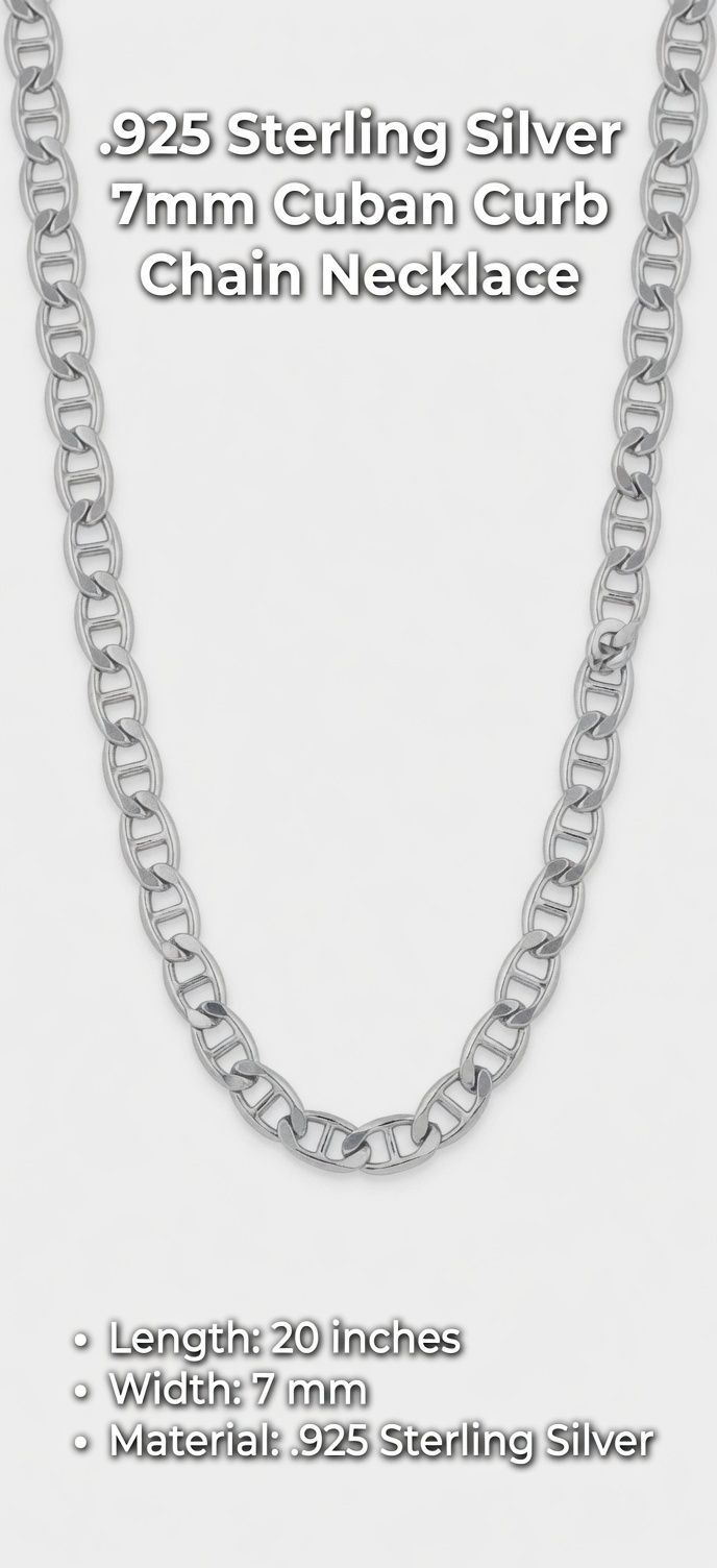 .925 sterling silver miami link chain/necklace