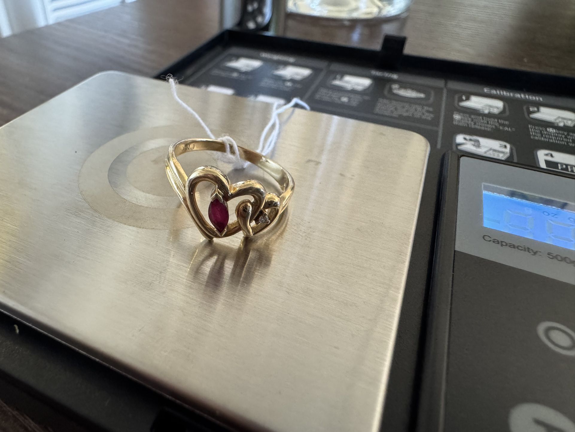 Size 7 Dual Hearts Gold Ring