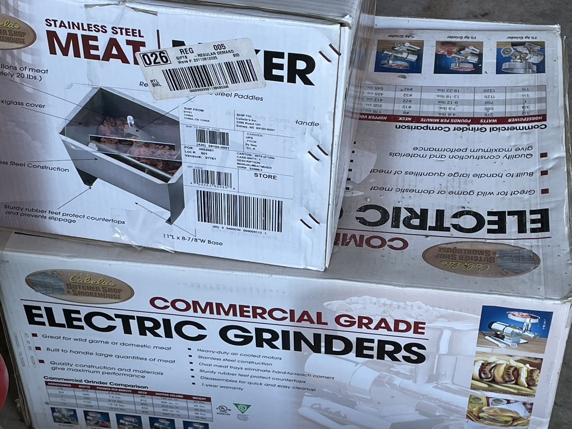 3/4 HP meat grinder and Meat Mixer