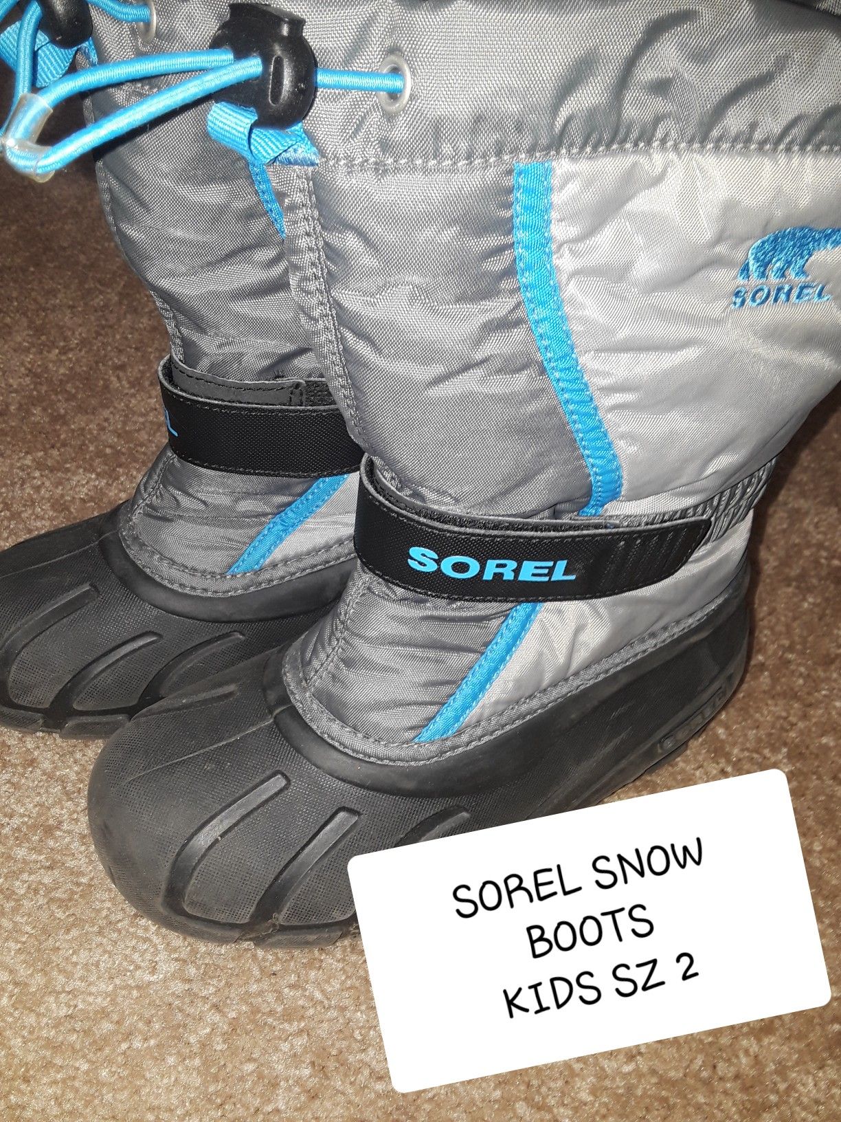 SOREL SNOW BOOTS SZ 2 BIG KIDS