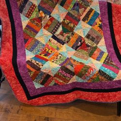 43x58 Lap Quilt/colorful/handmade