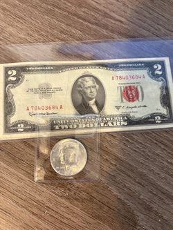 $2 Red Seal & 1964 Kennedy half