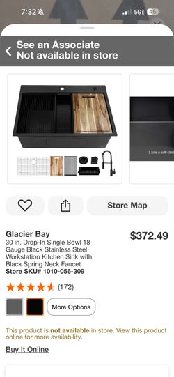 Glacier Bay
30 in. Drop-In Single Bowl 18 Gauge Black Stainless Steel Workstation Kitchen Sink with Black Spring Neck Faucet