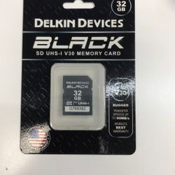 Delkin Devices Black SD V30 32gb Brand New