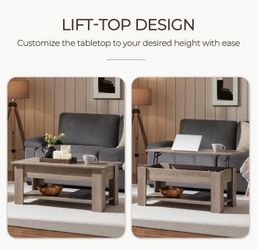 Lift-Top Coffee Table with Hidden Storage – Like New