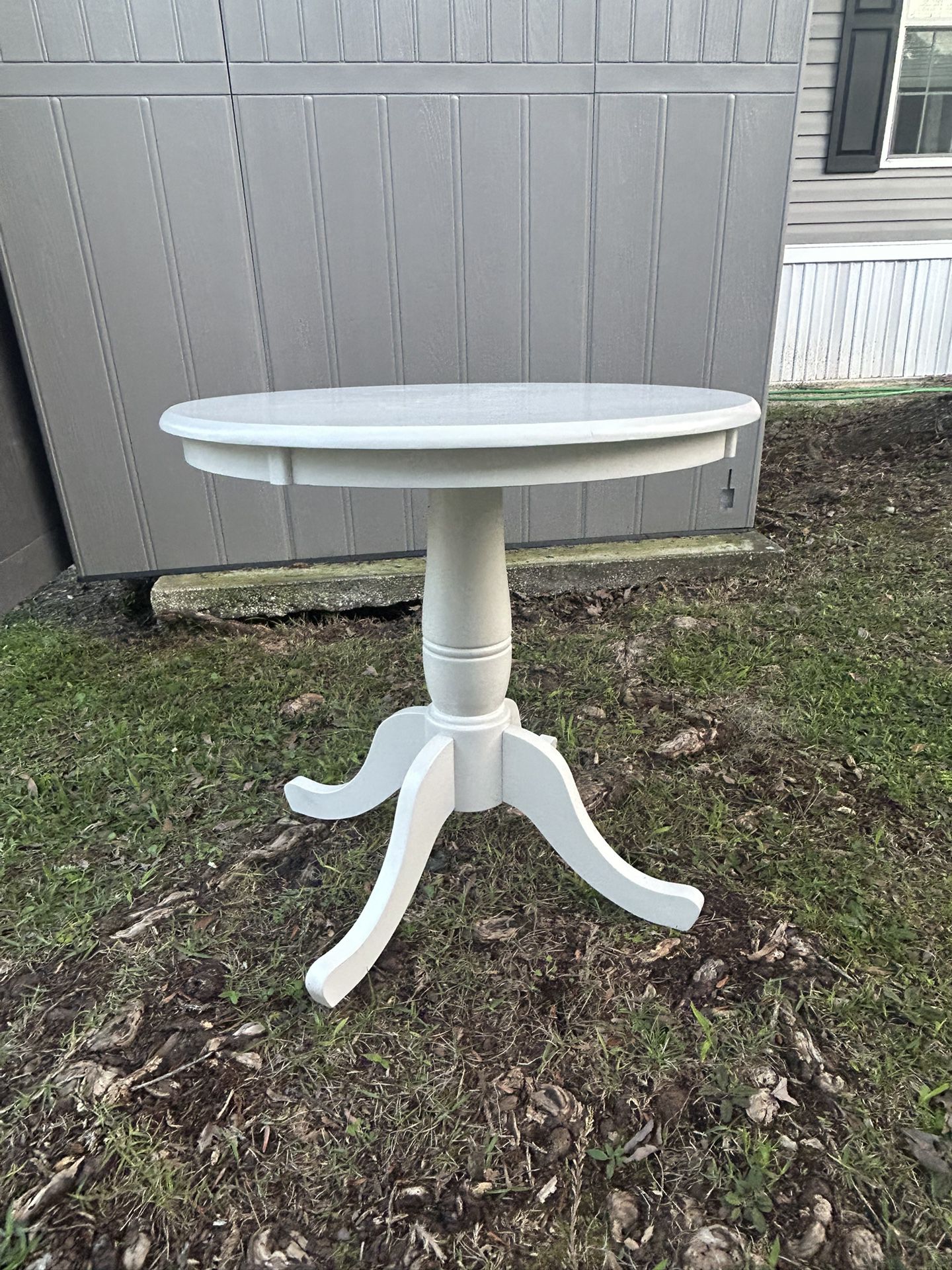 White Wooden Kitchen Decorative Round Table 30X30 Gently Used, Good Condition. $60 OBO