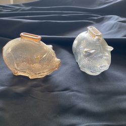 Antique 1930’s Anchor Hocking piggy banks (2)