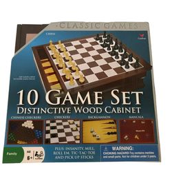 Cardinal 10 Game Set with Distinctive Wood Cabinet